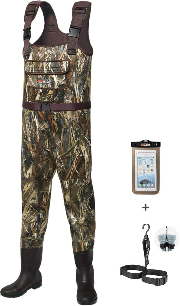 HISEA Neoprene Chest Waders for Men with 200G Boots Duck Hunting Waders with Boot Hanger