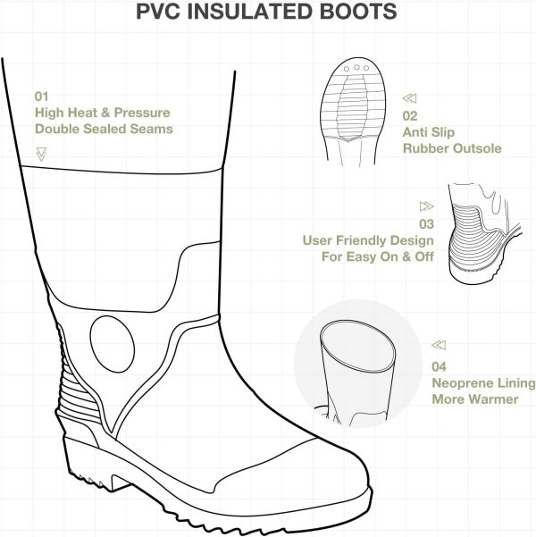HISEA Neoprene Chest Waders for Men with 200G Boots Duck Hunting Waders with Boot Hanger - Image 3