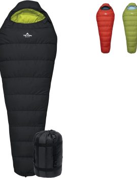 TETON Sports LEEF Ultralight Mummy Sleeping Bag Perfect for Backpacking, Hiking, and Camping; 3-4 Season Mummy Bag; Free Stuff Sack Included