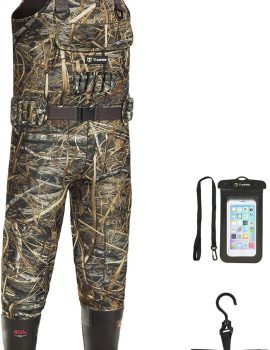 TIDEWE Chest Waders, Hunting Waders for Men with 800G Insulation, Waterproof Neoprene Camo Bootfoot Wader