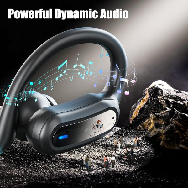 Wireless Earbuds, Bluetooth 5.4 Headphones, True Wireless Stereo Earphones with IPX7 Waterproof, Noise Cancelling Mic, Fast Charging and Comfort Fit Ear Buds for Sports/Workouts - Black - Image 2