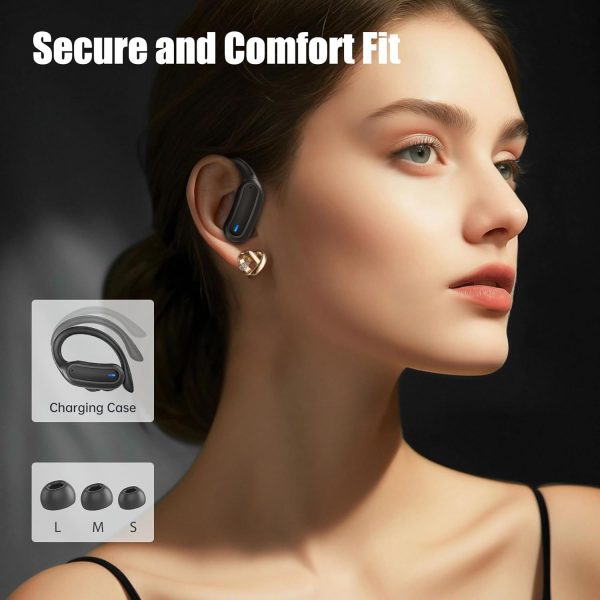 Wireless Earbuds, Bluetooth 5.4 Headphones, True Wireless Stereo Earphones with IPX7 Waterproof, Noise Cancelling Mic, Fast Charging and Comfort Fit Ear Buds for Sports/Workouts - Black - Image 4
