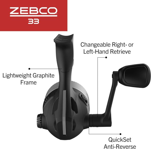 33 Spincast Fishing Reel, Changeable Right or Left-Hand Retrieve, Built-in Bite Alert, All-Metal Gears, Pre-Spooled with Zebco Cajun Line - Image 4